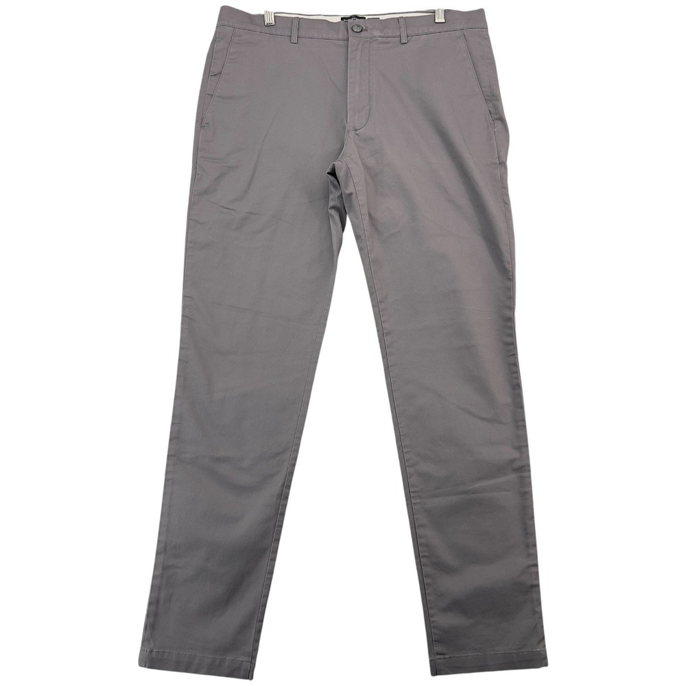 Club Monaco Connor Modern Slim Fit Chino‎ Pants Men's 34x32 Gray Stretch Casual